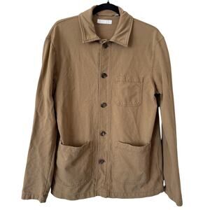 NWOT Uniqlo Tan Utility Collar Long Chore Jacket-Style Overshirt Shacket- Medium